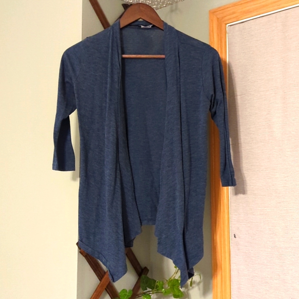 3/4 Sleeve Blue Cardigan